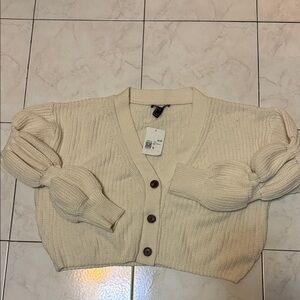 Forever 21 Cream Knit Cardigan